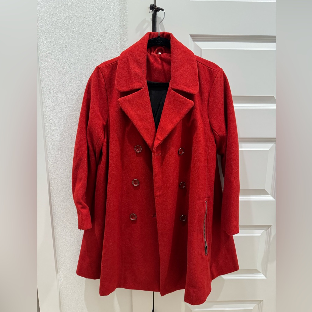 Free People Red Swing Pea Coat